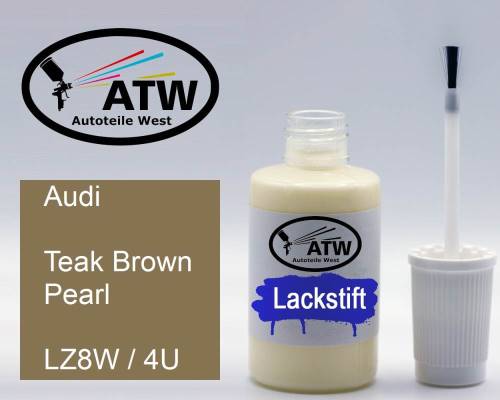 Audi, Teak Brown Pearl, LZ8W / 4U: 20ml Lackstift, von ATW Autoteile West.